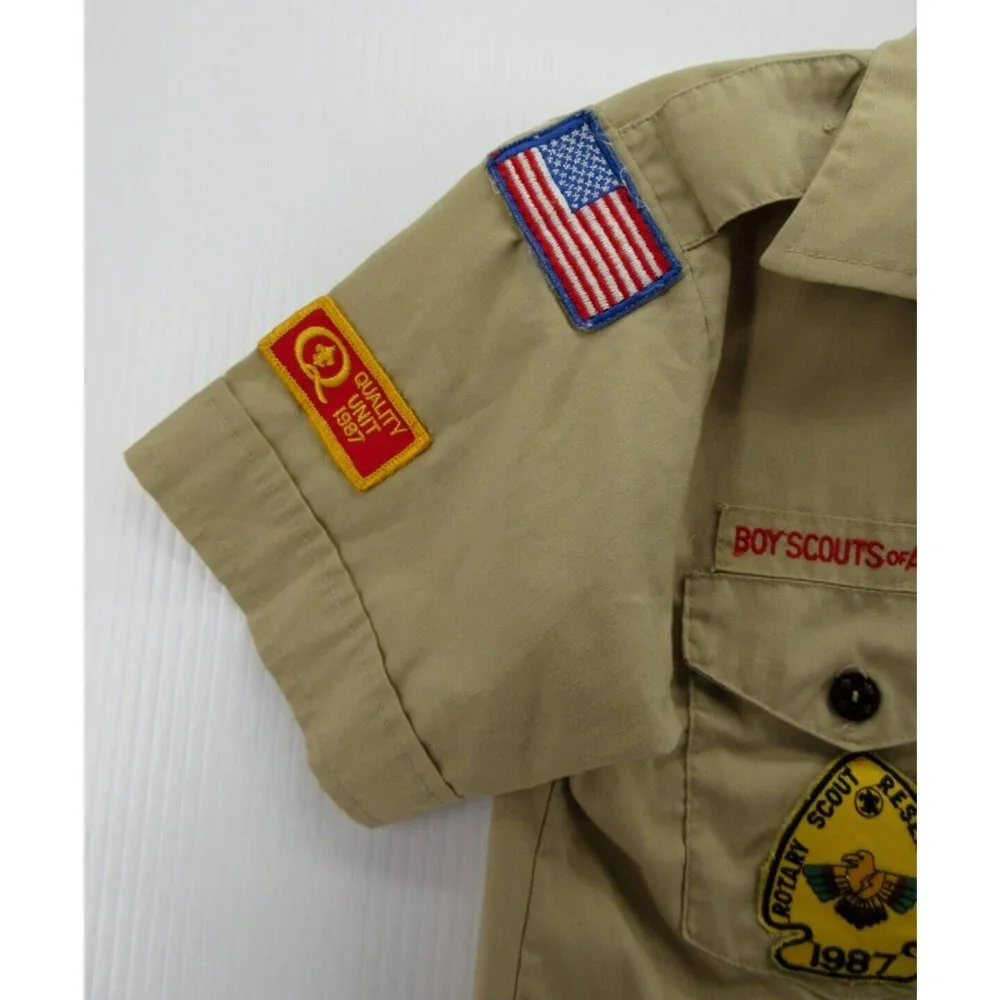 VINTAGE Boy Scouts of America Shirt Boys New York Uniform 1987 80s Patch*